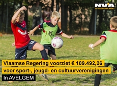 Vlaanderen voorziet € 109.492,26 voor sport-, jeugd- en	cultuurverenigingen in Avelgem