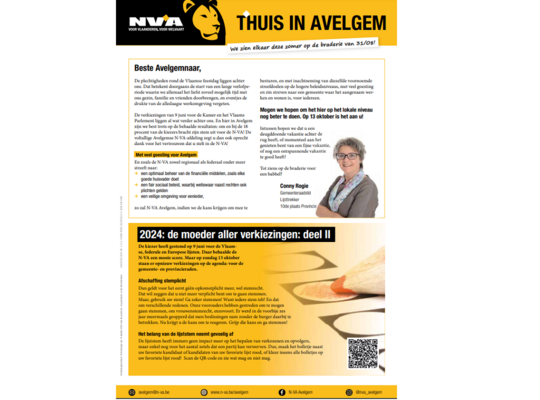 N-VA Avelgem - THUIS in Avelgem - magazine editie zomer '24 N-VA Avelgem - THUIS in Avelgem - magazine editie zomer '24